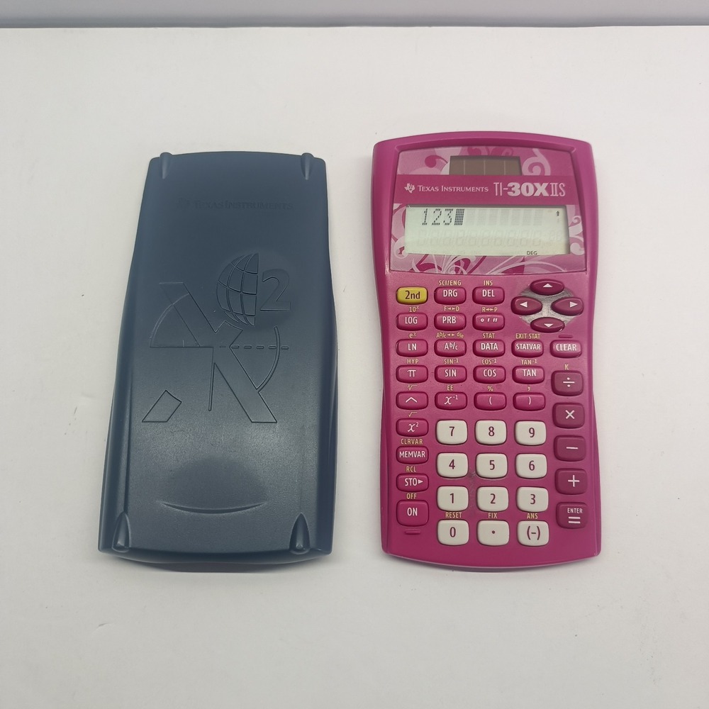 Texas Instruments TI-30X IIS Scientific Calculator w/ Cover Pink TESTED